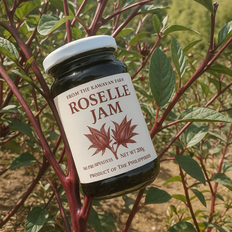 Jar of Roselle Jam in Roselle plant